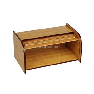 กล่องขนมปังไม้ไผ่ Lcjg พร้อมประตูเลื่อน 38.5X23X19 ซม. กล่องเก็บของในครัวสำหรับร้านเบเกอรี่และใช้ในบ้าน - Product Image 3