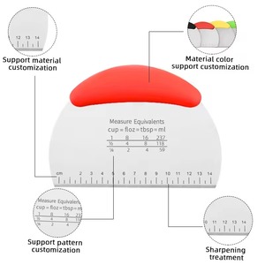 Coltello per levigatura in acciaio inossidabile semicircolare Brioche raschietto da forno con coltello per <span class=keywords><strong>farina</strong></span> graduato - Product Image 3
