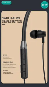 BT-100 مخصص أفضل البائعين ايفي الصوت المعادن مشبك الأذن اللاسلكية الرياضة Bluetooths شريط حول ياقة الملابس سماعة