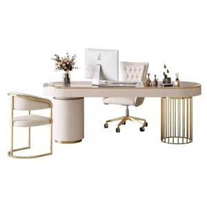 Integrated desk and rock slab consultation table, small apartment beauty salon <b>reception</b> desk, office desk, consultation table - Product Image 6