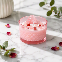 Bougie parfumée artisanale en cire de soja avec pierres précieuses colorées, dans un bocal en cristal, pour aromathérapie, cadeau mignon et romantique pour Diwali et Noël
