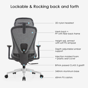 Sillas de oficina reclinechair hiện đại thoải mái Ergonomic chất lượng ghế văn phòng đầy đủ lưới ghế cho thiết bị văn phòng - Product Image 5