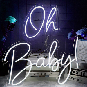 Panneau néon LED « Oh baby » en acrylique, lettres géantes personnalisables, lumière néon pour la maison et les bâtiments, lumière de fête nocturne, bande LED - Product Image 2