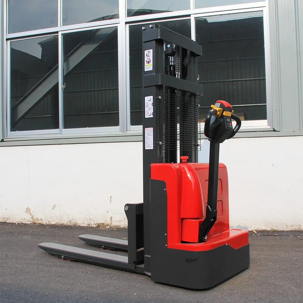 Electric Powered 1 Tons 1.5 ton 2.5ton Lift 3.5m Walking Forklift Stacker Full Electric Pallet jack Truck Stacker with CE