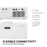 Projecteur laser DLP 1080P LS711HD, 4200 lumens ANSI, durée de vie de 30 000 heures, correction trapézoïdale H/V courte portée 0,49, intégré 360°