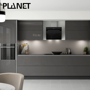 Gabinetes de cocina modernos, color gris brillante, hecho en china, venta directa de fábrica - Product Image 6
