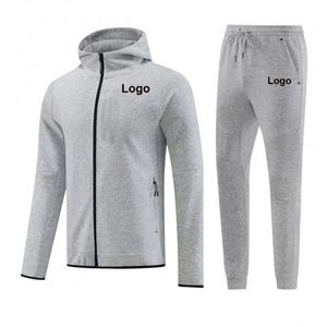Sudadera con capucha y logotipo personalizado para hombre, conjunto deportivo, chaqueta con cremallera completa de secado rápido, uniforme con capucha para gimnasio, chándal. - Product Image 4