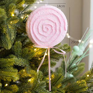 LINGKAI Set de Adornos Colgantes para Árbol de Navidad: Macaron, Espuma, Piruleta, Bastón de Caramelo, Helado, Donut y Bolas de Navidad - Product Image 6