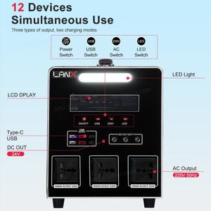 Station d'alimentation portable LANX 200W 154Wh à onde sinusoïdale pure LiFePO4 MPPT pour travaux industriels en extérieur, générateur solaire fiable - Product Image 4