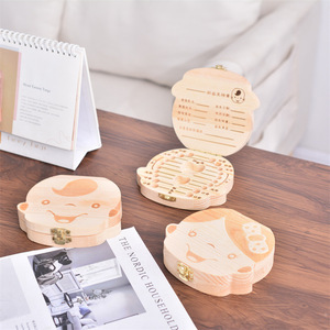 Caja de almacenamiento de dientes de bebé de madera grabada para niños y niñas, recuerdos, 12,5x12,5x3cm - Product Image 3