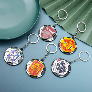 Wholesale 2D Rotating Soccer <strong>Ball</strong> Keychain with Team Logo Football Club Team Badge Keyring Fan Memorabilia Backpack Charm - Product Image 3