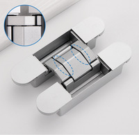 Charnières de porte dissimulées 3D réglables en zinc – Charnière de meuble silencieuse, durable et multi-angles réglables pour portes en bois