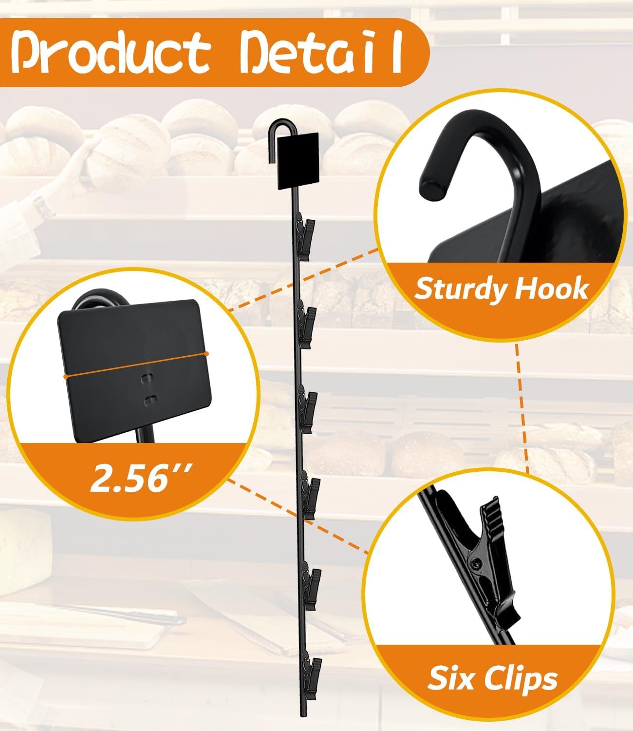 Apache Metal Iron Wire Chips Bag Display Rack Snack Display Stand with 48 Clips for Retail Store Counter Top — view 4