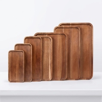 Acacia houten ecologische serveerschaal, voedselveilig, diverse maten, boomvormig, voor fruit, cake, koffie, thee