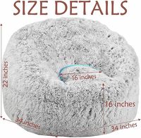 Ensemble de fauteuils/poufs individuels en velours moelleux et shaggy, personnalisables, pour enfants et tout-petits