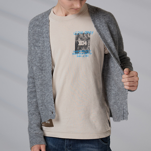 Cardigan tricoté personnalisable pour adolescents et hommes, mélange laine et nylon, collection automne, fabrication ODM - Product Image 3