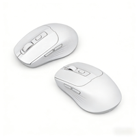 Souris sans fil rechargeable mini ultra-fine double mode 2.4G+BT 5.0 silencieuse ergonomique optique pour ordinateur portable et de bureau