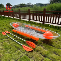 Kayak pour 2 personnes en polycarbonate, feuille solide en PC, canoë transparent, kayak transparent de 6 mm, bateau transparent