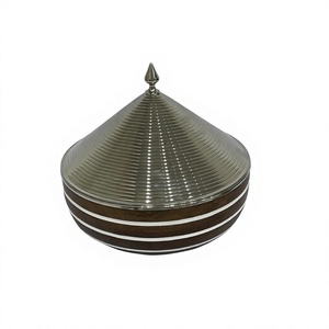 Wooden Hotpot With Silver Metal <b>Lid</b> Round Shape Luxury Casserole Classic Stylish Wholesale Wooden Food Warmer - Product Image 1