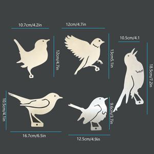 Moderne Bruine Aluminium Vogel Silhouet Kunst Voor Binnen/Buiten Beschermende Ijzeren Tuinornamenten Voor Vogelliefhebbers Diy Painting - Product Image 3