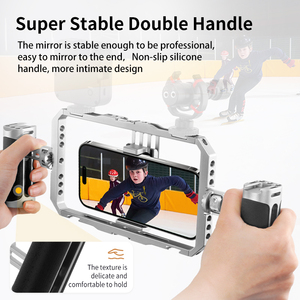 Support de téléphone portable en alliage d'aluminium Mamen avec 2 supports en silicone pour prise de vue stable, support de caméra portable - Product Image 2