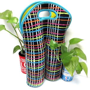 Wine Carrier Tote Bag Two <b>Bottle</b> Insulated Neoprene Wine/Water <b>Bottle</b> Holder for Travel with Secure Carry Handle - Product Image 4