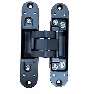 Charnière invisible réglable 3D robuste en alliage de zinc noir mat 140x30x28mm pour porte intérieure en bois - Product Image 1