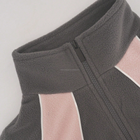 Veste polaire personnalisée OEM pour femme, col montant, blocs de couleur, fermeture éclair, sweat-shirt épais et chaud, vêtement d'extérieur sportif pour l'hiver