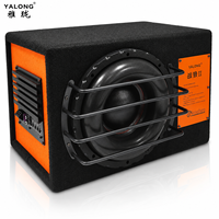 Subwoofer actif en bois de 10 pouces pour voiture, SPL 300W RMS, 4 ohms, bobine simple, 12V, double aimant, son grave profond