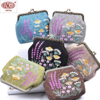 Dompet portabel bordir, grosir elegan untuk acara Formal gaya Vintage ukuran kecil