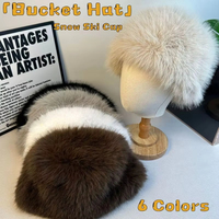 Nouveau Chapeau d'Hiver Anti-reflet en Fourrure de Renard Crème, Chaud, à Calotte Plate, qui affine le visage, Polyvalent, avec Protection des Oreilles, en Peluche de Fourrure de Renard pour Femme