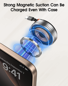 <span class=keywords><strong>Chargeur</strong></span> <span class=keywords><strong>sans</strong></span> <span class=keywords><strong>fil</strong></span> magnétique rétractable 2 en 1 pour <span class=keywords><strong>iPhone</strong></span> <span class=keywords><strong>Apple</strong></span> Watch AirPods 22W Charge rapide Portable en alliage de zinc - Product Image 6