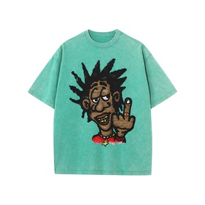 Camiseta de algodón puro Retro para hombre personalizada de fábrica, estampado callejero, tejido lavado con ácido, ajuste de gran tamaño para venta al por mayor - Product Image 6