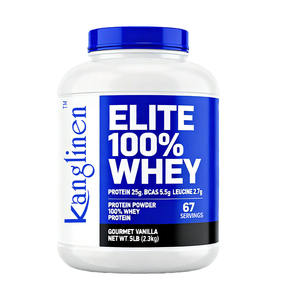 Poudre d'isolat de protéines de lactosérum, marque privée OEM, 5lb, <span class=keywords><strong>pas</strong></span> <span class=keywords><strong>cher</strong></span>, standard or, fournissant de l'énergie, construit les Muscles - Product Image 1