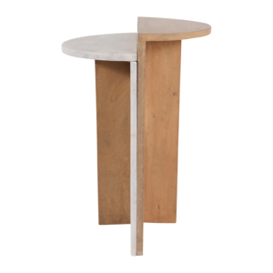 Tavolino d'appoggio in legno e marmo per camera da letto, comodino decorativo, tavolino compatto per arredamento casa o soggiorno - Product Image 1