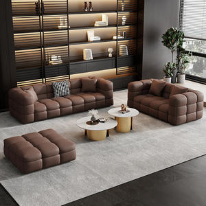 Sofá de Cuero Estilo Italiano, Forma Recta, Modular, para Sala de Estar, Oficina o Club - Product Image 5