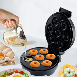 Máquina para hacer donuts de acero inoxidable, redonda, multifuncional, para panadería casera, con enchufe estadounidense, 4+ ranuras - Product Image 4