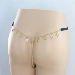प्रारंभिक व्यक्तिगत कस्टम पत्र कमर श्रृंखला क्रिस्टल थोंग चेन लिंगेरी वैलेंटिन का उपहार - Product Image 4