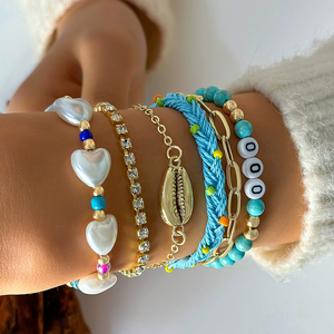 Beach Starfish Shell Pearl Alloy <strong>Bead</strong> <strong>Bracelet</strong> Wholesale Wholesale N81275 - Product Image 2