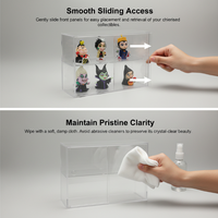 Vitrine de présentation transparente en PS pour blind box, vitrine anti-poussière pour figurines avec porte coulissante pour objets de collection, Pop Mart