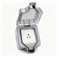 Boîtier de prise étanche IP66 en ABS/PC pour extérieur, double position, simple sortie, style américain, norme US, montage en surface, résistant à la pluie