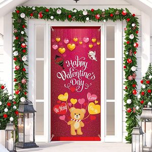 Bannière de <span class=keywords><strong>porte</strong></span> personnalisable pour la Saint-Valentin, motif ours et ballons rouges, pour fêtes à domicile, mariages et autres célébrations - Product Image 5
