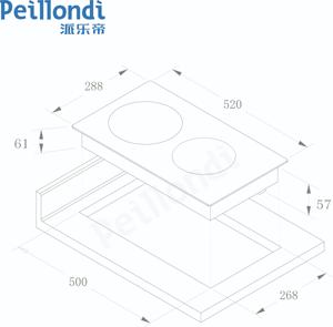 Certifications CE CB Produits de cuisson 3500W 30cm 2 Plaques <span class=keywords><strong>Plaque</strong></span> de Cuisson Verre Noir Double Cuisinière à Induction Électrique Maison Cuisine Ménage - Product Image 3