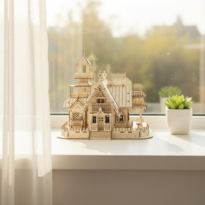 <span class=keywords><strong>Puzzle</strong></span> 3D in Legno FSC Senza <span class=keywords><strong>Colla</strong></span>, Casa in Miniatura Fai-da-Te <span class=keywords><strong>per</strong></span> Adulti, Regalo Direttamente dalla Fabbrica - Product Image 3