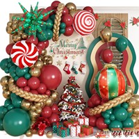 Latex Tischdekorations-Set Dunkelrot Grün Gold Extra Groß für Kinder Weihnachten Neujahr Feiertage Geburtstag Abschlussball