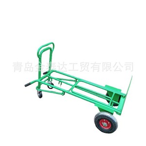 Chariot à outils pliable à quatre roues en acier thermolaqué, chariot à main industriel pour entrepôt, pliable, bleu lac - Product Image 4