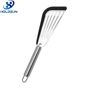 Espátula Ranurada de Acero Inoxidable para Cocina con Logotipo Personalizado y Raspador de Silicona para Preparación y Volteo de Alimentos - Product Image 1