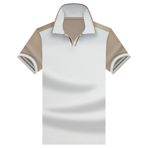 Outurueng t-shirt estiva lavorata a maglia con colletto a gabbiano a maniche corte tinta unita Design semplice con cuciture a contrasto - Product Image 5