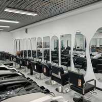 Miroir de salon moderne en acier inoxydable pour studio de coiffure