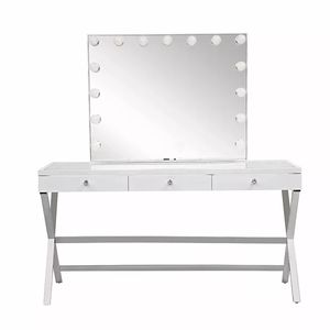Table de toilette à miroir avec treize tiroirs, style luxe léger blanc 2023, meubles à miroir <span class=keywords><strong>pour</strong></span> salon, coiffeuse, commode, table de chevet - Product Image 6